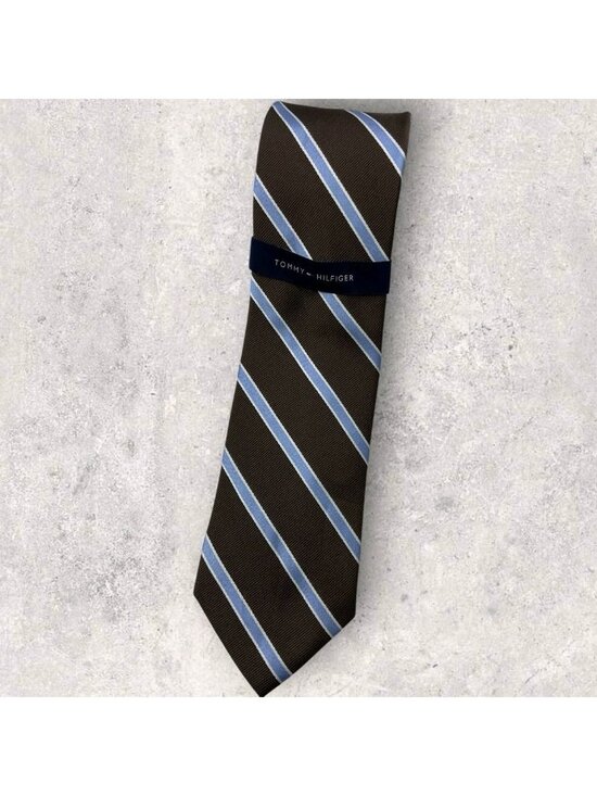 Tommy Hilfiger Other - NEW TOMMY HILFIGER Silk Tie Brown Blue Striped W:3.4"